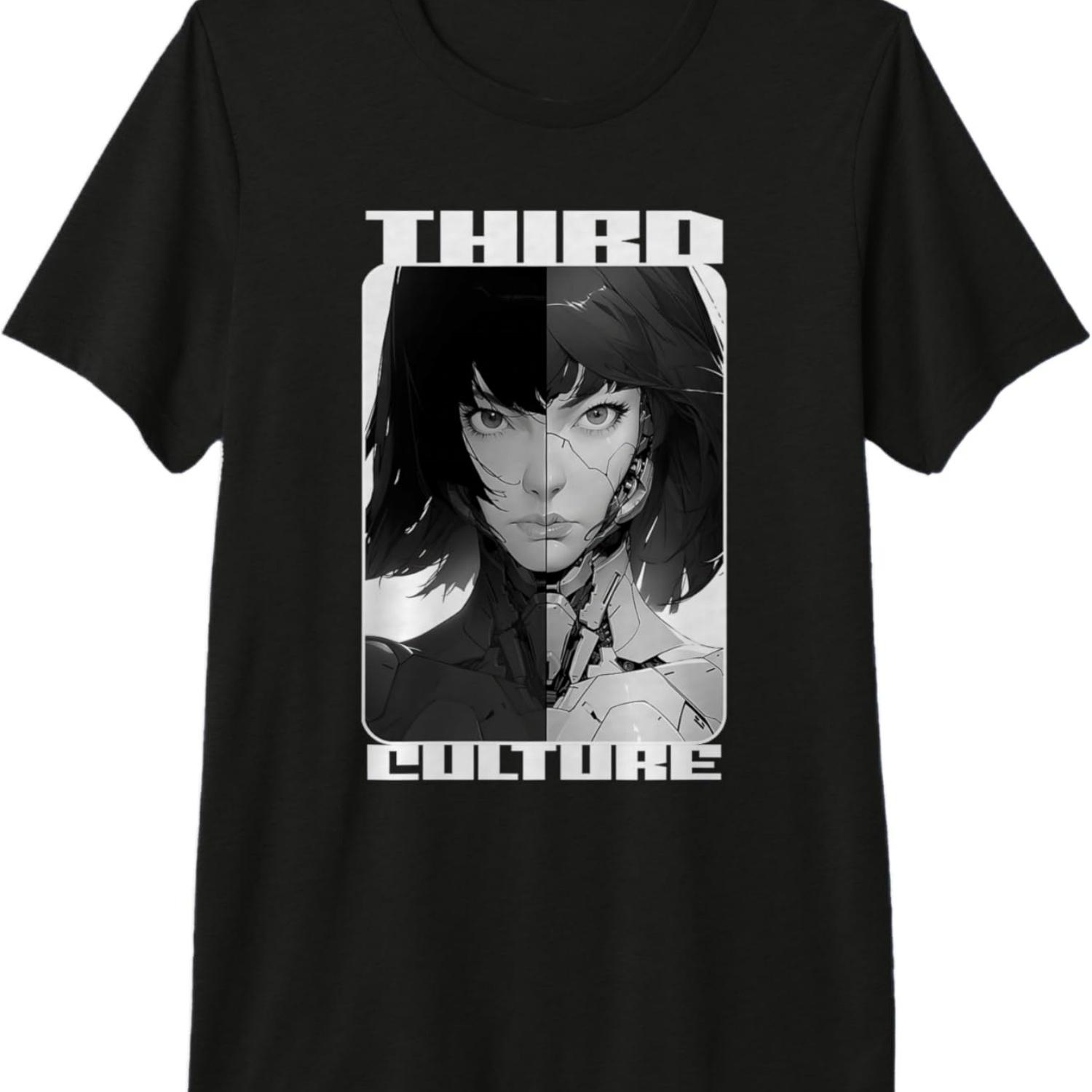 Cyberpunk Cyborg Split View Premium T-Shirt S
