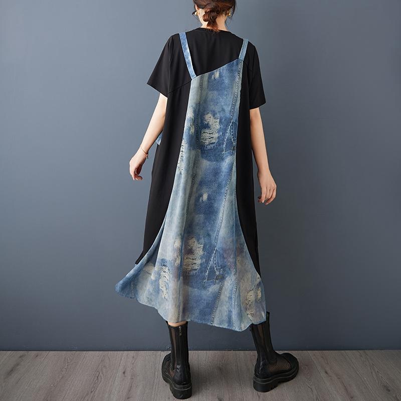 Xitao Abito da Donna Patchwork Stampa Retro GJ1221