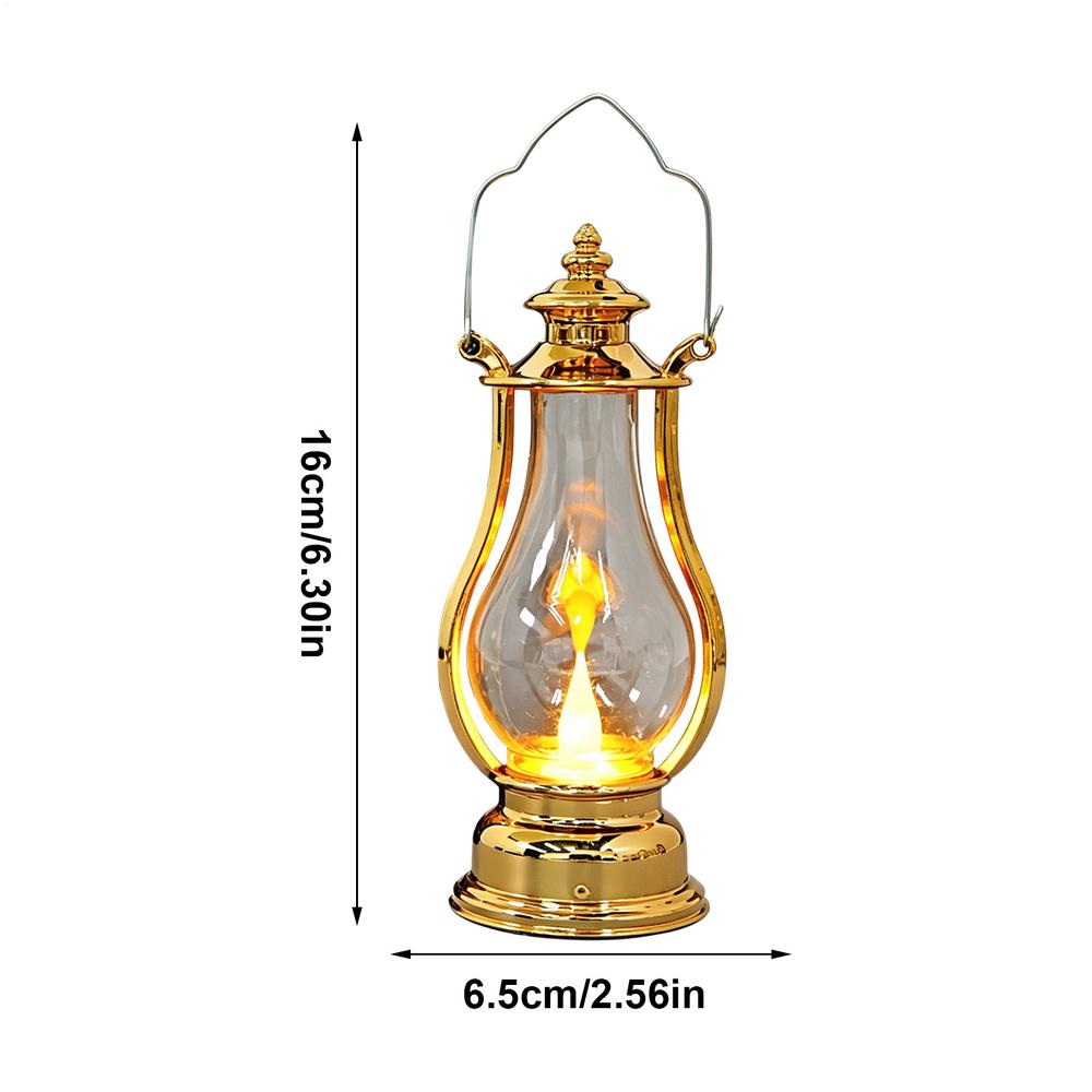 LED Oil Lamp Vintage Portable Hangable Battery Operated Electric KeroseneLantern for Home Living Room Bedroom Table Centerpiece