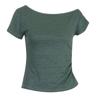 Shop   Women BoaT Neck Side Banding Unbalanced ShorT Sleeve T shirT Dai Wsh 2134