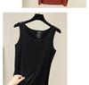 Korean Ribbed Cotton Seamless Tank Top - Women's Plus Size Round Neck Base Layer