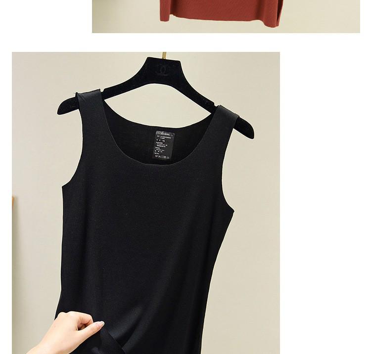 Korean Ribbed Cotton Seamless Tank Top - Women's Plus Size Round Neck Base Layer