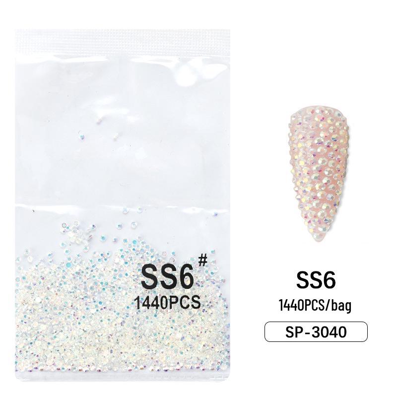 

Стразы, не осыпающиеся, 1440 штук: Аврора Глиттер, Телесный AB Серебряная Основа, Круглые Украшения для Нейл-Арта