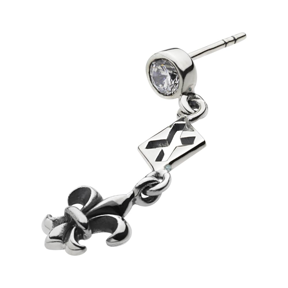 

Серьги крест лилия гребень белый цирконий 925 серебро e0659 [Cenote] [Серебряные аксессуары]