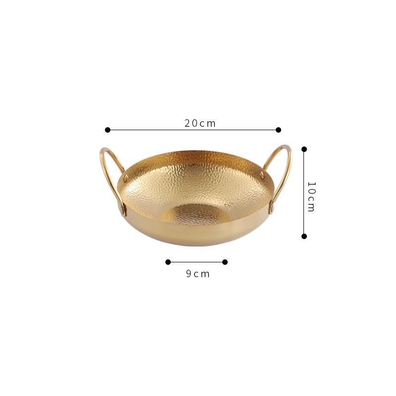 Deep Stainless Steel Golden Gold Dry Bar Small Pot Household Small Hot Pot Alcohol Stove Upmarket Chafing Dish Stripe Hotpot