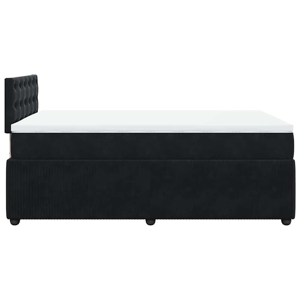Box Spring Bed with Mattress Black 120x190 Cm Velvet
