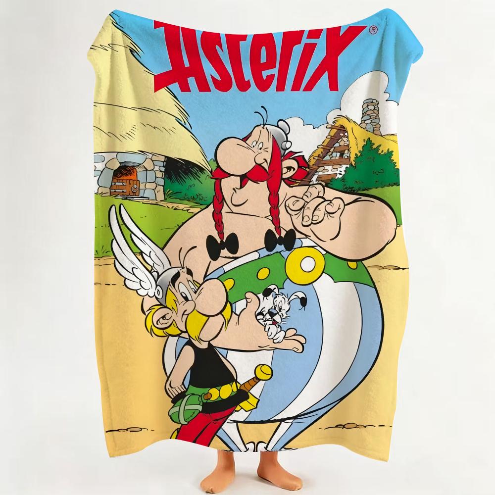 Comic A Asterix Throw Flannel Throw Blanket Suitable for Sofa Living Room Bedroom