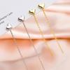 Heart Butterfly Stainless Steel Gold Plated Not Fade Long Drop Earrings Ear Wire Ladies Women Valentine's Day Gift  Jewelry