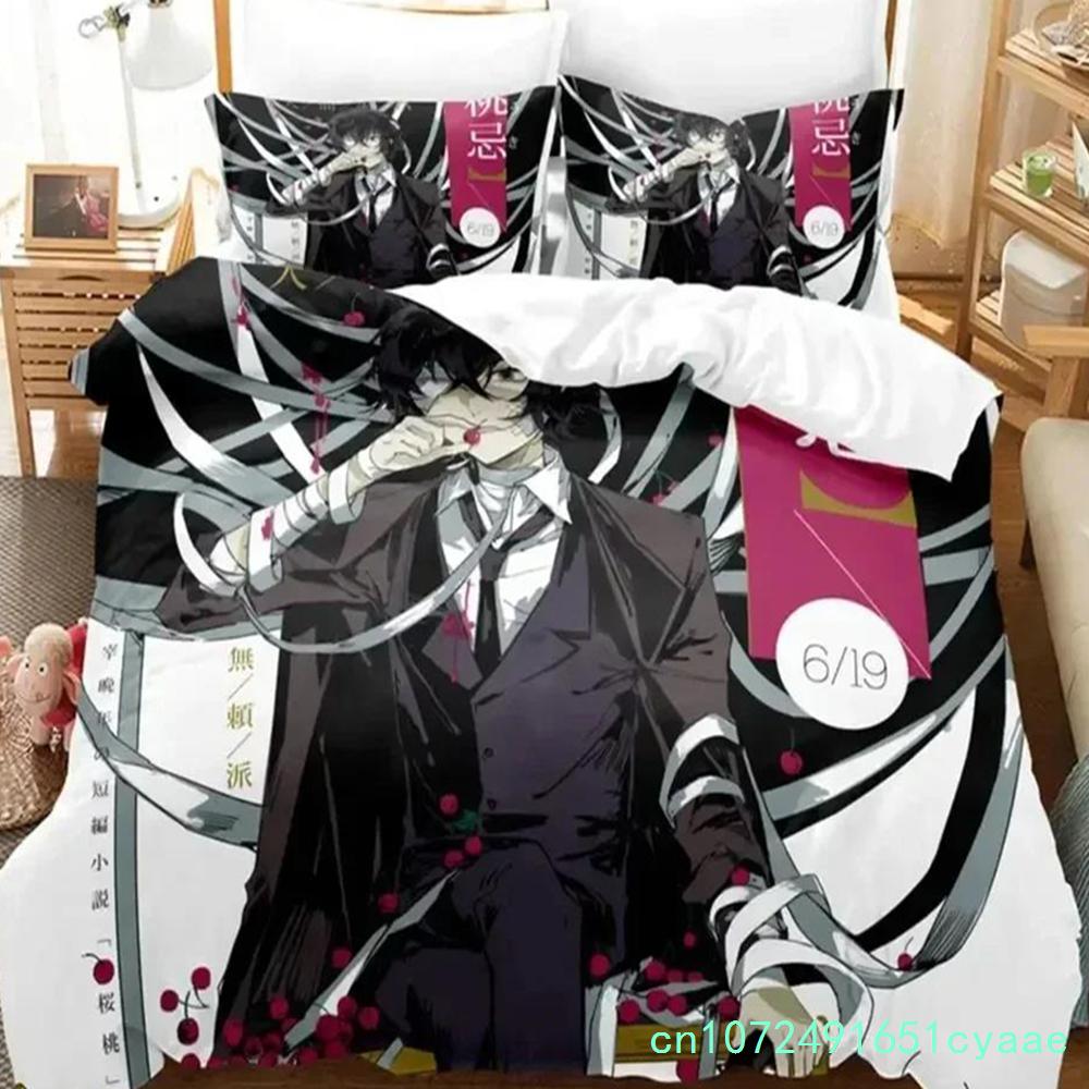 3D Print Anime Dazai Bungo Stray Dogs Bedding Set Bedroom Soft Modern Bedspreads Comefortable Kids Duvet Cover Quilt Pillowcase