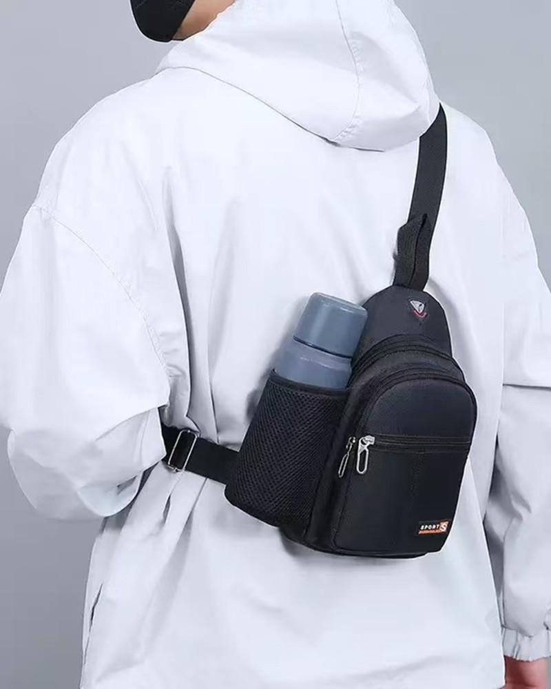 New Waterproof Crossbody Bag, Fashionable Chest Bag, Multifunctional Casual Single Shoulder Water Cup, Men'S Backpack For Travel
