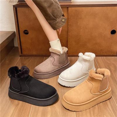 Women's Thick-Soled Velvet Snow Boots - Warm Winter 2024 Cotton Shoes