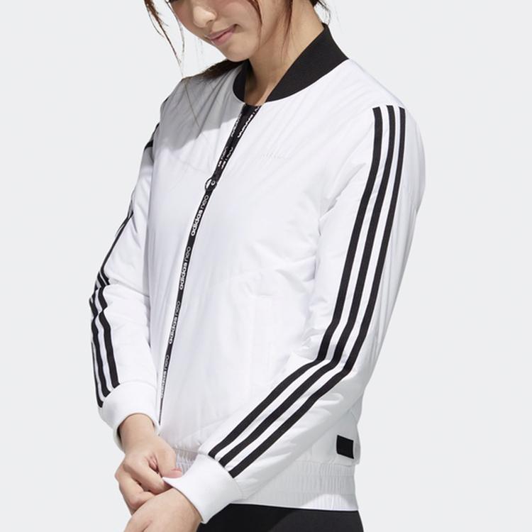 Adidas Neo Short Side Stripe Sports Cotton Jacket Winter Women Jacket White GJ8851
