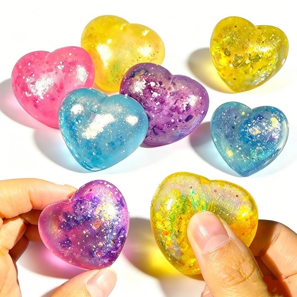 5 Stück Farbwechselndes Squishy Spielzeug Herzförmiges Quetschspielzeug Liebe Knetspielzeug Partygeschenk