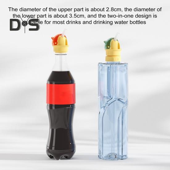 Reusable Water Bottle Lid with Straw Dustproof Cover Anti-Choking Straw Cap Portable Drinking Straw Accessory for Kids