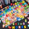 Montessori Logarithmic Board Magnetic Fishing Game Wooden Kids Digital Cognition Toy for Toddlers Sensory Training Use