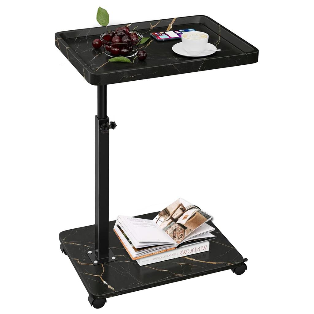 360 Degree Rotating Bracket Multifunctional Bathtub Tray Table for Home Living Room Bedside Sofa Side C Table Height Adjustable