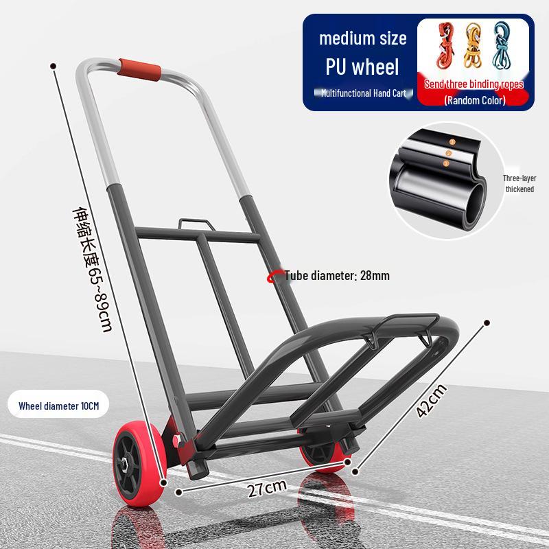 Foldable Hand Cart Trolley for Groceries, Luggage, and Express Delivery
