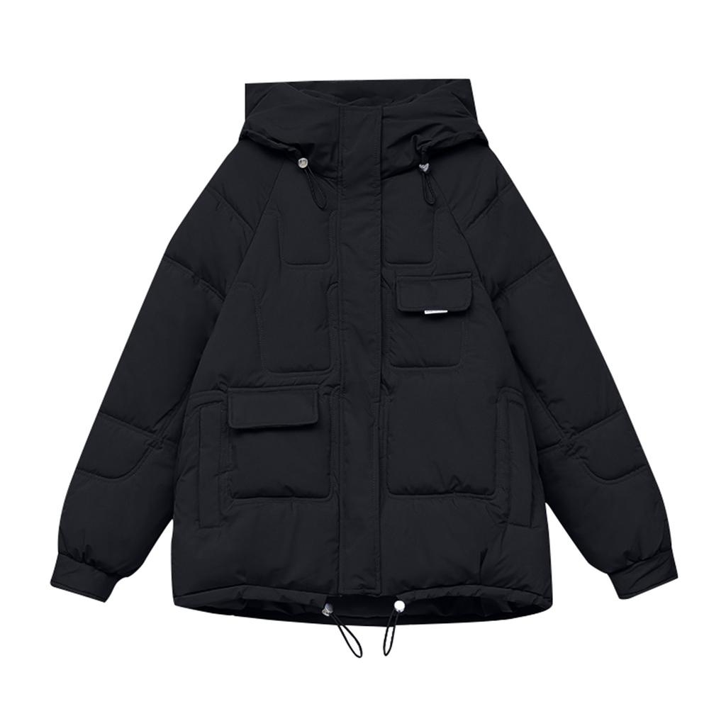 Dámská zimní teplá bavlna s mnoha kapsami a bavlněnou bundou Aipper s kapucí