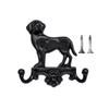 Vintage Double Hook Wall Mounted Coat Rack with Dog Design for Garden Courtyard Home Decor