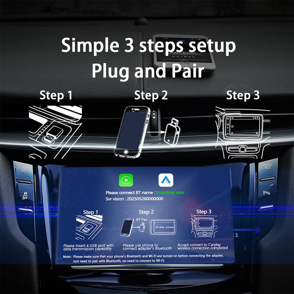 USB Wireless CarPlay Smart Box for iPhone and Android Auto