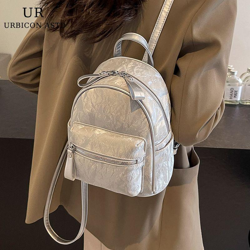 

Модные серебристые рюкзаки женские 2025 Новое поступление Осень и Зима Супер Горячий Дизайн Особого Интереса Все-Сочетаемый Маленький Рюкзак для Поездок Silver
