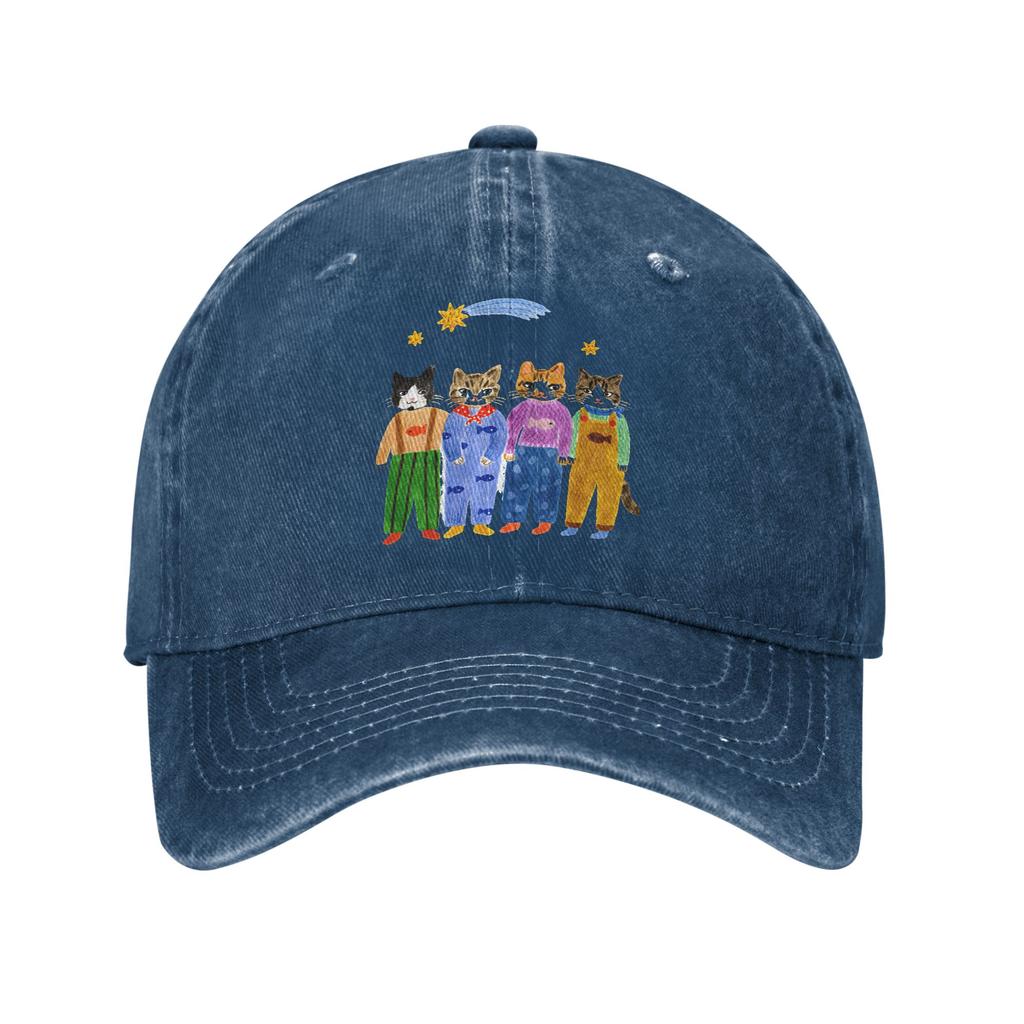 Bunte ästhetische Katzen Baseballkappe Sonne Jagd Camping Großhandel Gewaschene Trucker-Kappe Unisex Damen Stilvoll Individuell DIY Snapback-Kappe