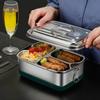 Stainless Steel Lunch Box Double Layer Bentos Box with Compartments Leak Proof Food Container for Adults and Kids