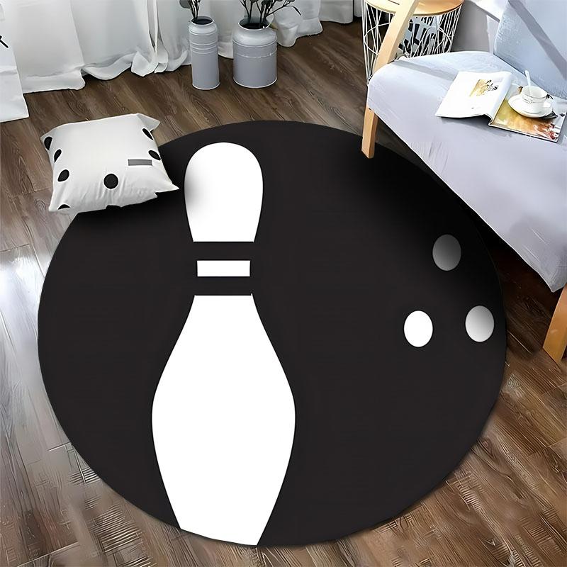 Free shipping Bowling Theme Round Rug for Game Rooms round carpet for home sofa bedroom,gift