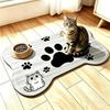 Cartoon Pet Feeding Mat Cat Bowl Mat Dog Cat Food Mat Non-Slip Stain-Resistant Absorbent Diatomaceous Earth Floor Mat Anti-Urine Pad