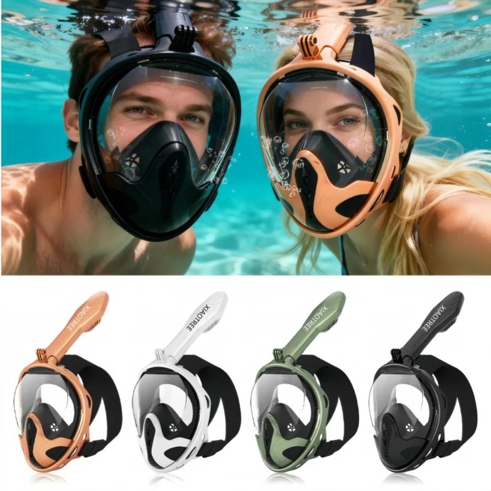 Underwater Scuba Anti Fog Face Diving Mask Snorkeling Respiratory Masks Safe Waterproof Swimming Equipment for Adult Kids