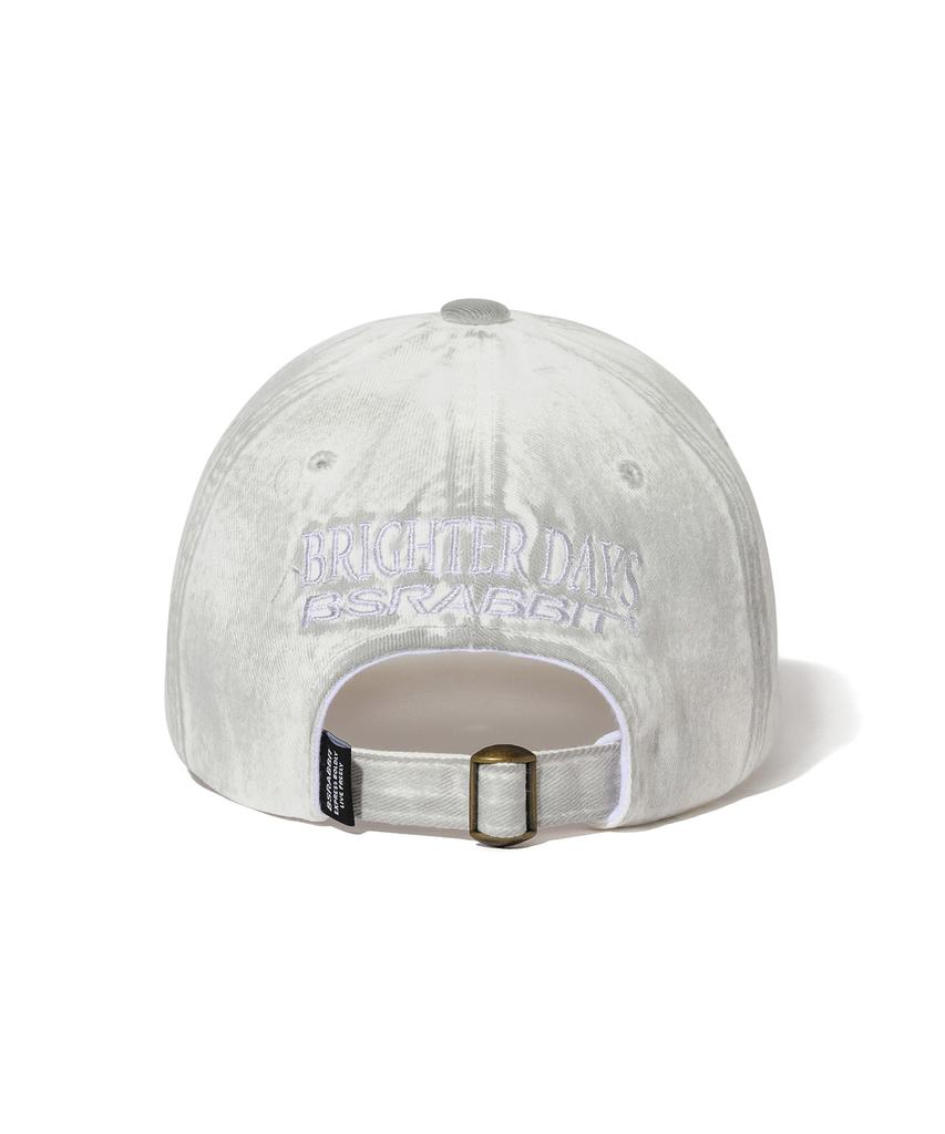 Bieseulaebis 3D Embroidery Dirty Washed Cotton Cap White