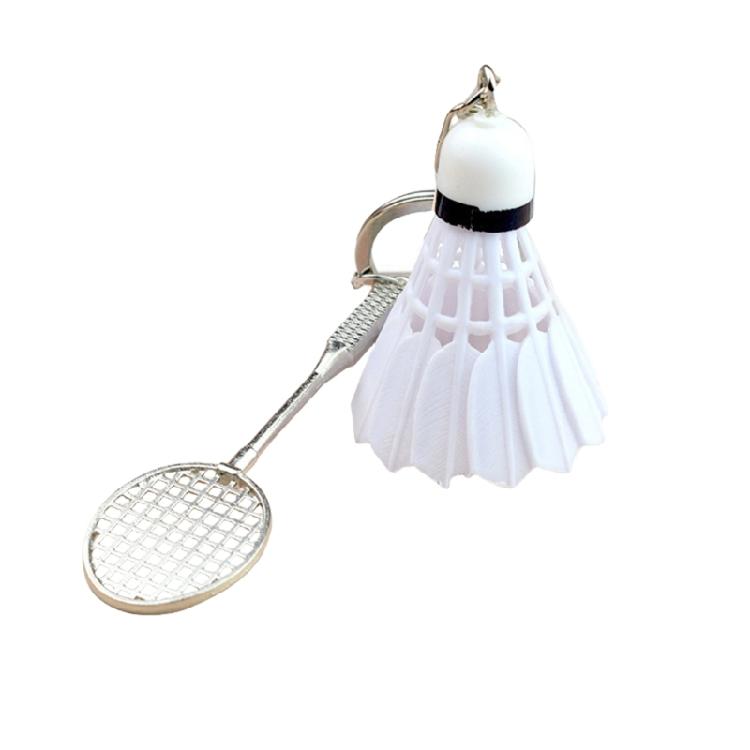 Elegant Badminton Racket Keychain Sports Themed Keyring Fashionable Key Accessory for Athletes Unique Key Holder