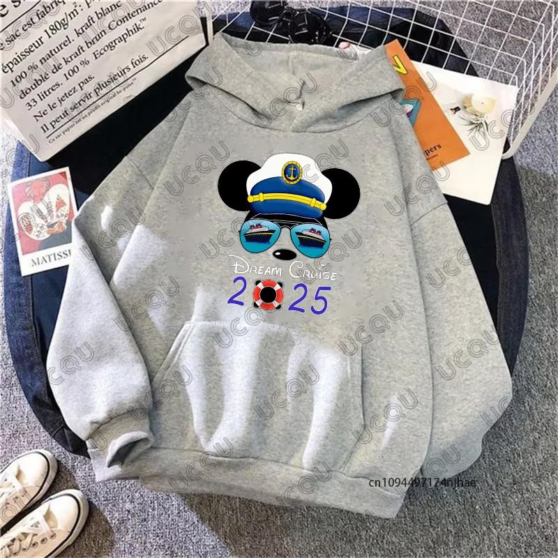 MINISO Disney Family Vacation Print Women Hoodies Trend Disneyland Travel 2025 Autumn Pullover Casual Sweatshirt Couples Tops