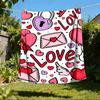 1pc Love, Valentine's Day Outdoor Blanket - Soft Flannel Cozy for Travel & Camping - All-Season Warm Bed Cover, Machine Washable yy251229086