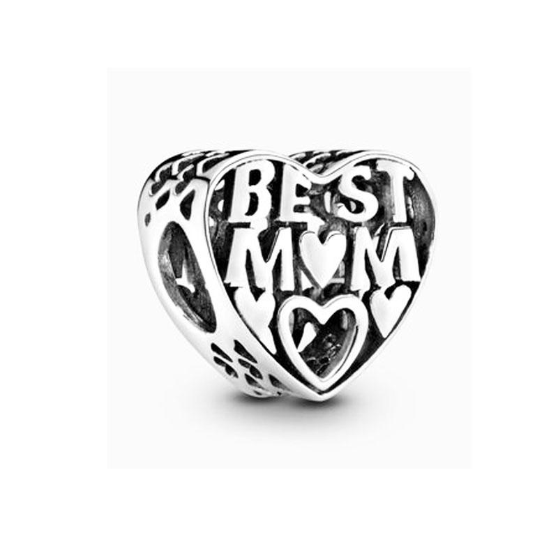 Europe NEW 925 Silver Mom Pendant Charm Love Family Bead Fit Original Pan Thin Bracelet Jewelry For Gift