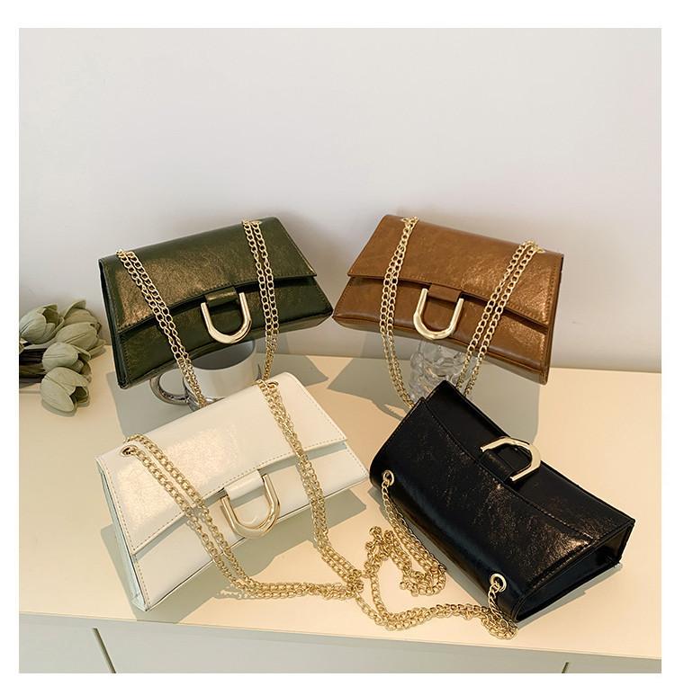 Chain Crossbody Bag Women 2023 Summer New Fashion Bag Women Simple Shoulder Bag Street Trendy Pu Material Small Square Bag