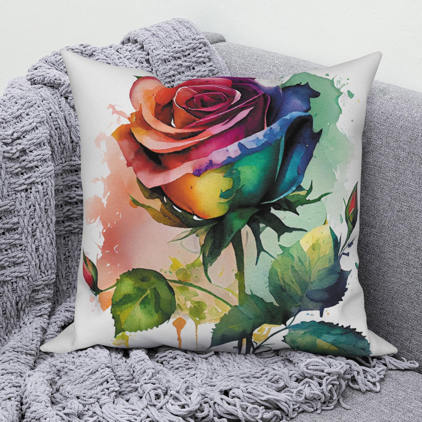 

Чехол для подушки в скандинавском стиле с романтическим принтом розы для дома, гостиной, украшения дивана, квадратная наволочка 45*45 см 45X45CM