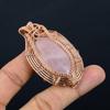 Rose Quartz Jewelry, 999 Copper Wire Wrapped Pendant Handmade Gemstone Jewelry, Gifts For Wife Brand New Pendant