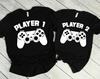 Player 1 Player 2 Shirts, Couple Shirt, Gamer Couple Shirts, Funny Couples Shirts, Matching Shirts, Couple Gamer Gifts