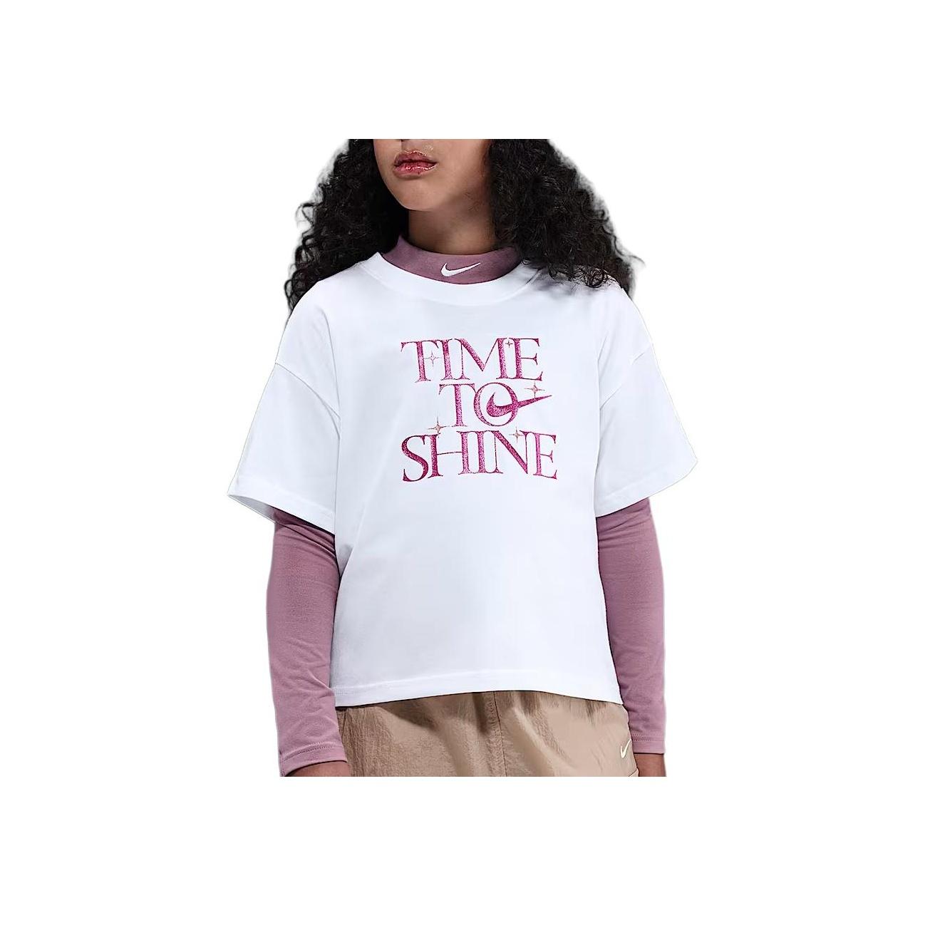 

Nike Детская футболка с круглым вырезом и коротким рукавом с принтом букв HV5722-100 S