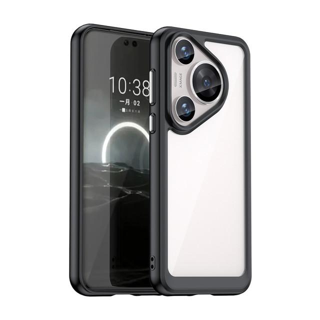 

Для Huawei Pura 70 Pro Чехол Huawei Pura 70 Pro Plus Ultra Cover Противоударный Жесткий ПК Роскошный силиконовый защитный чехол для телефона Huawei Pura 70 Huawei Pura70 чёрный