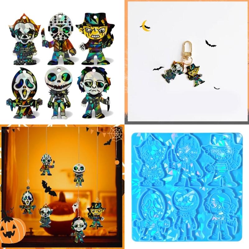 Silicone Cartoon Weirdo Holographic Molds Light Shadow Earrings Pendant Mold DIY Ornaments Jewelry Epoxy Crafting Mold