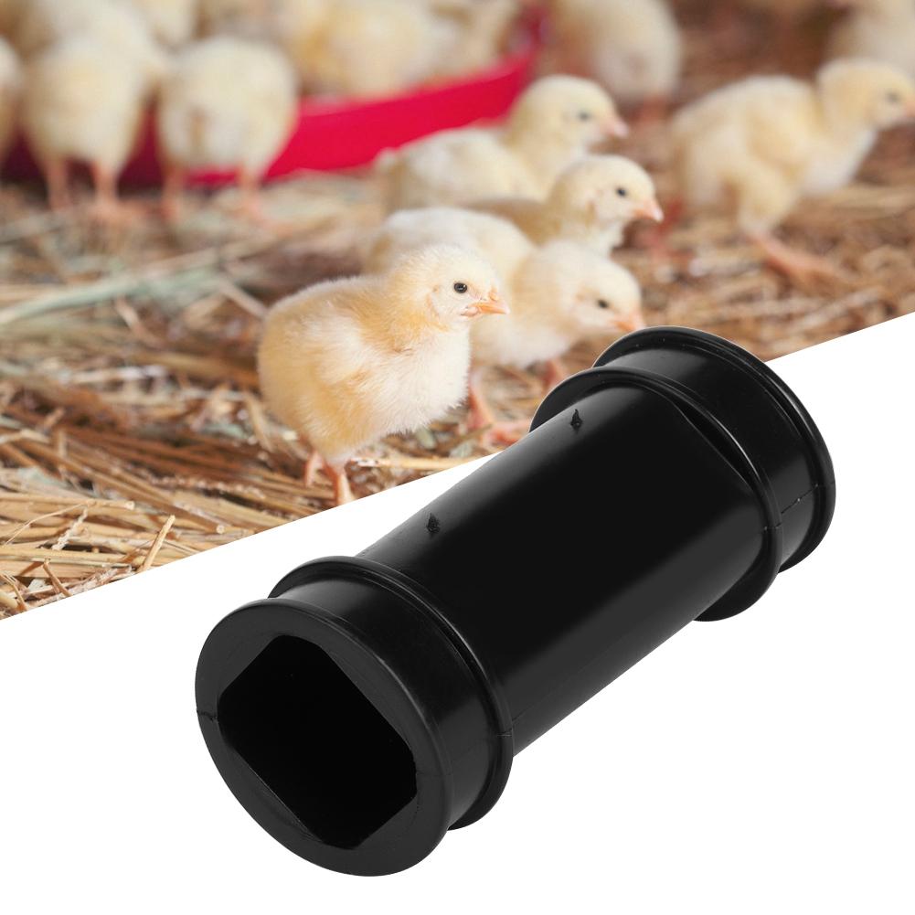 10pcs Plastic Chicken Farm Livestock Poultry Feeding Drinking Water Pipe Adapter ConnectorBlack