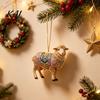 Translucent Gradient Holiday Ornament 2D Acrylic Goat Christmas Ornament, Cute Animal Sheep Hanging Decor for Sturdy Structure Pendant Tree,