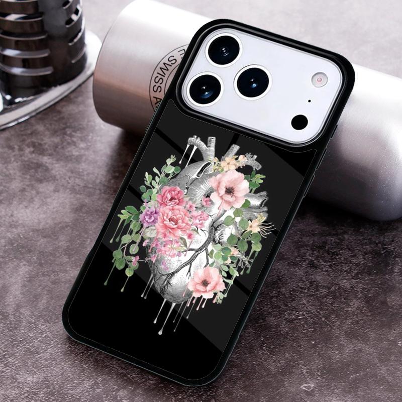 Human Heart Anatomy Phone Case for iPhone 17 16 15 Pro Max Air 14 13 12 11 Plus Shockproof Cover