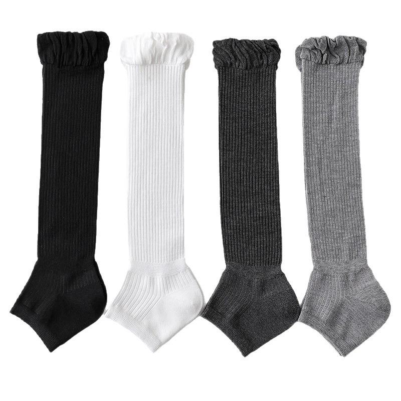 10Pair Bud Bubble Mouth Stockings Children Summer Thin And Knee Leg Cover Solid Color Stripped Calf Socks Long Stacking Socks