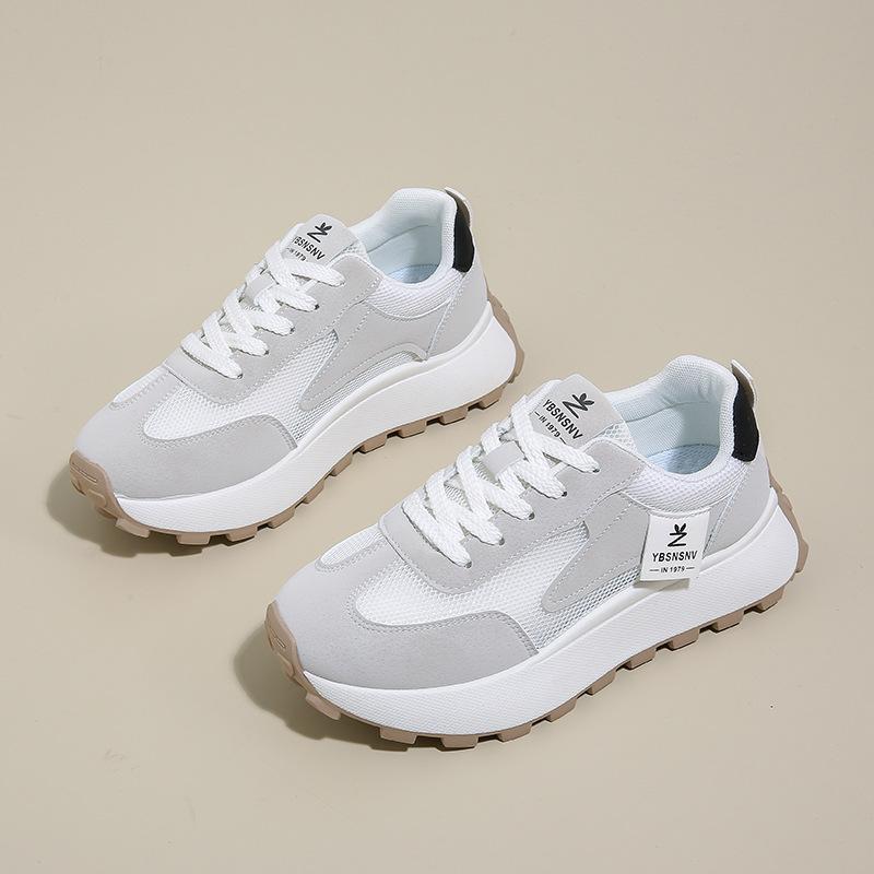 Thick-soled Through-net Sports and Leisure Shoes Women's Spring New Lightweight Dad Shoes Versatile Student Running Shoes