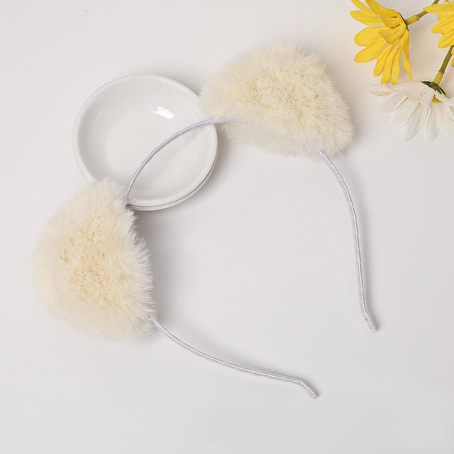 Fashion Fox Cat Ear Hair Band Popular Plush Cat Ear Headband Black White Soft Hairband with Bells Party Cosplay Hair Accessories