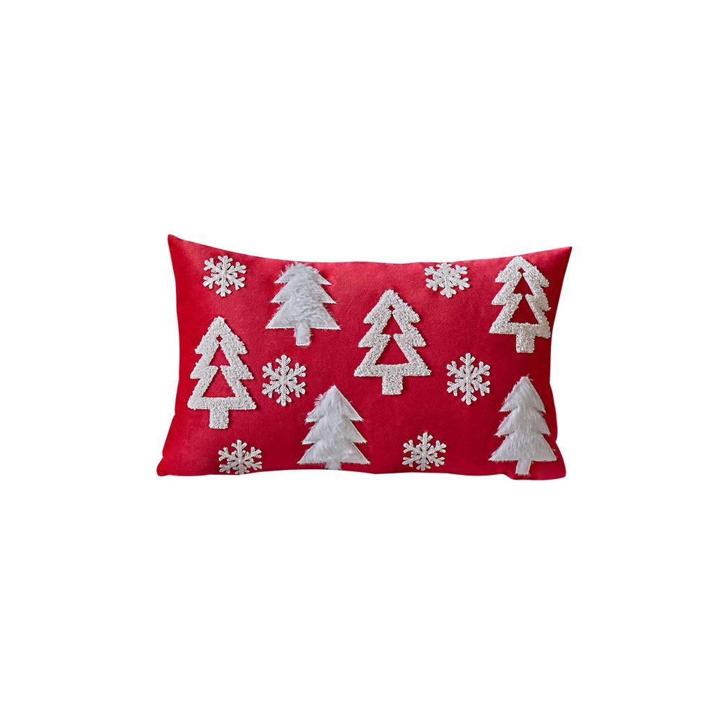 Christmas Green Pillowcase 11.81 X 19.68 Inches Christmas Tree With Snowflakes Throw Pillowcase