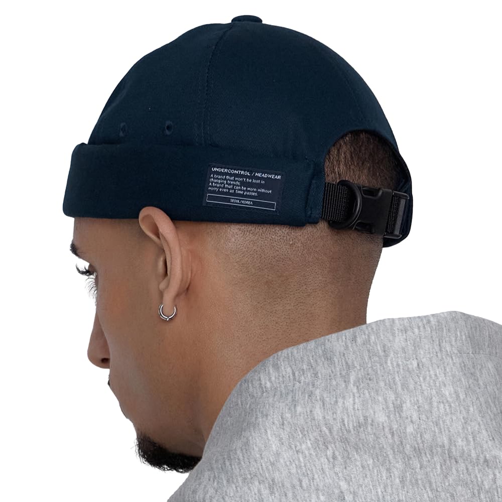 

UNDERCONTROL Бескозырная матросская рыбацкая шляпа Леон с подвернутым отворотом и портовая шапка-бини Miki с черепом, США, синяя, козырек, кепка, унисекс, размер свободный, цвет